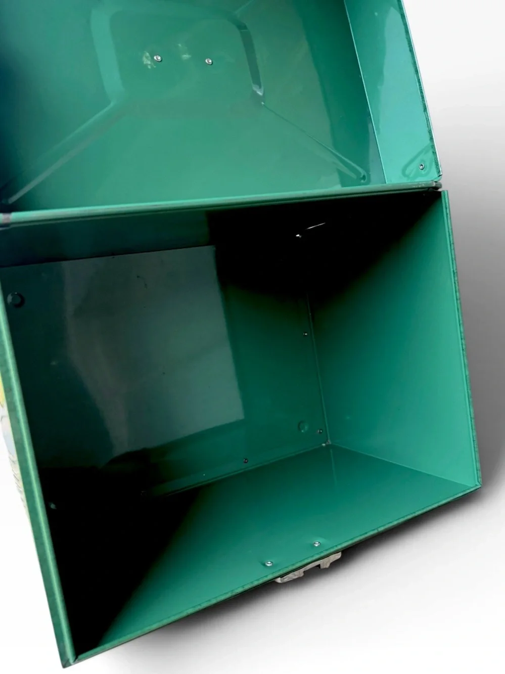 Vintage 1960s File-A-Way Green Metal Storage Box with Locking Latch